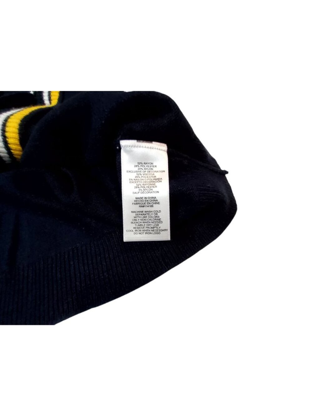 Tretorn Navy & White Varsity Style Cardigan With Yellow Stripe Accents Medium - Picture 11 of 11